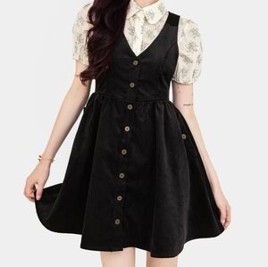 Iris Button Up Pinafore Mini Dress
